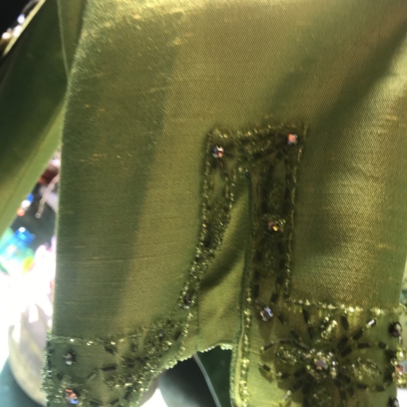 Stunning Raw Silk Beaded Vintage Dress - Picture 7 of 11